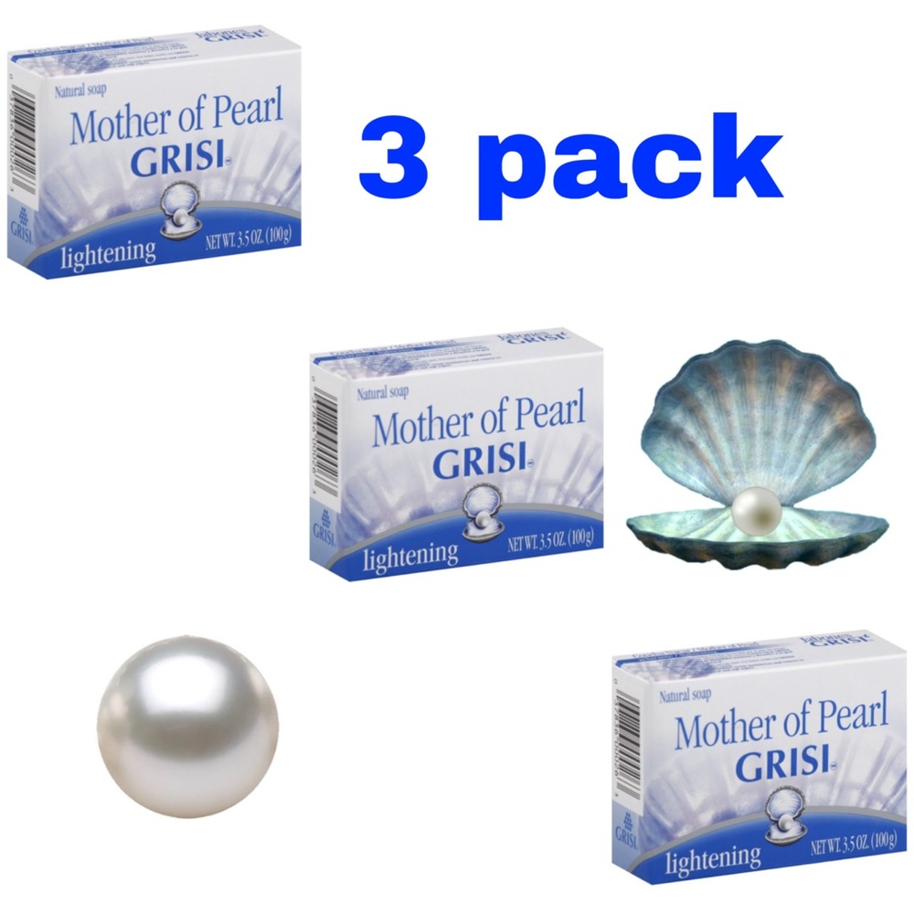 3 pack Grisi Mother of Pearl with Concha Nacar Soap, 3.5 oz